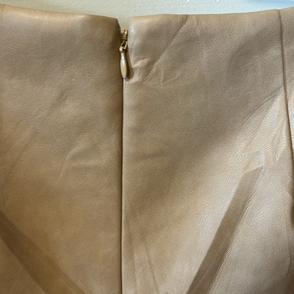 7 for all mankind tan faux leather mini skort 100% polyurethane 26 inch waist - Picture 4 of 5